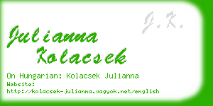 julianna kolacsek business card